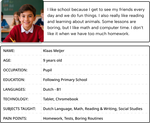 summary of pupil persona