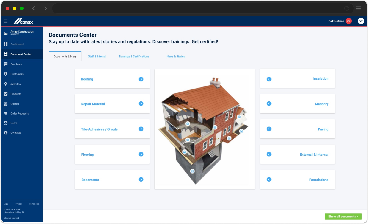 screenshot from admixtures platfrom